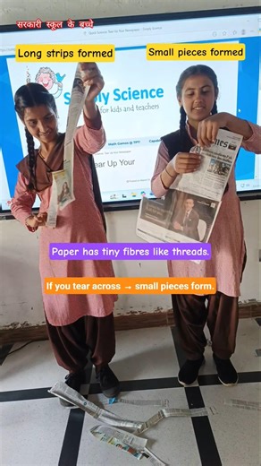Newspaper is made of tiny fibres that are mostly aligned in one direction #basicschool #science