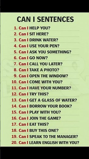 20 Can I Sentences for Daily English Speaking | Learn Basic English