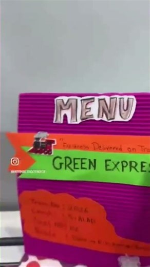 Handmade menu card for school project #viralshorts #handmade #art #diy