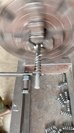 Simple Steel Wire Spring Making | Easy Compression Spring on Lathe Machine #shortsvideo