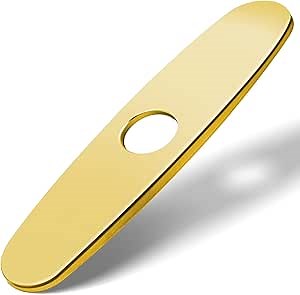 Kitchen Sink Faucet Hole Cover, Deck Plate for Kitchen Faucet- 10 Inches Sink Hole Cover, Plumbing Cover Plates, 10" Deck Plate for Pull Down Kitchen Faucet: Stainless Steel Deck Plate(Brushed Gold)