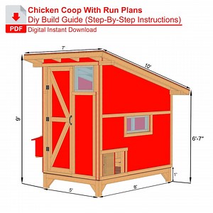 DIY Walk-in Chicken Coop Plans With Run (PDF Download) - Etsy