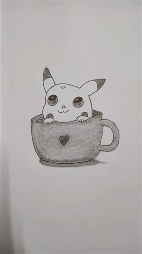 Cute Pikachu Drawing in a Cup 😍 | Easy Pencil Sketch #Shorts
