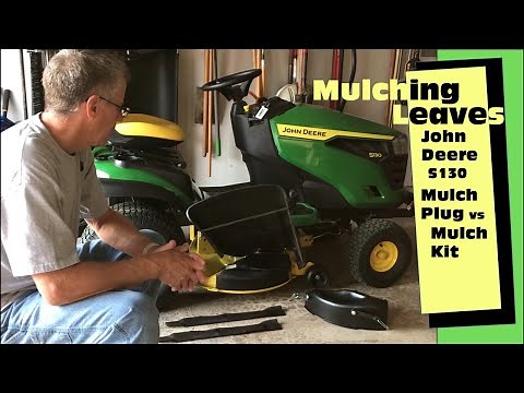 Mulching Leaves - John Deere Mulching Plug vs Mulching Kit - John Deere S130 @DIY Boomers