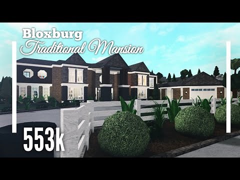 (553k) Traditional Mansion /w Beautiful Landscape SpeedBuild - Bloxburg ROBLOX