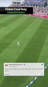 😢 "We saw you cry on the telly." 🏏🤔 What do you think of this? Steve Smith was 'welcomed' by the Barmy Army with an Ashes song at Edgbaston referencing the 2018 Sandpapergate. More analysis: https://bit.ly/3PhotB5 🎥 England's Barmy Army | ABC Sport