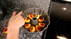 How to Make a Boozy Peach Upside Down Bundt Cake