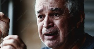 Desperate old man crying in emotional pain collapsing in sorrow and struggle, dramatic scene of 70s person in distraught having regrets