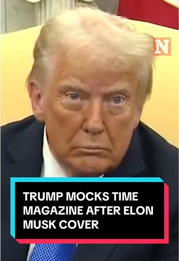 President #DonaldTrump mocked Time Magazine after its cover depicting #ElonMusk behind the Oval Office's famous Resolute Desk.
