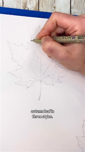 8.6K views · 3.4K reactions | I decided to paint maple leaf in three different styles, heres the first one, which is line and wash. Stay tuned for the other two殺 #art #drawing #painting #aquarell #paintingprocess | Varias Art | Facebook