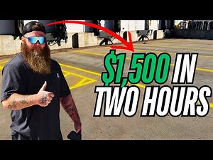 HOW TO MAKE $1,550 IN TWO HOURS PARKING LOT STRIPING! Parking lot striping business!