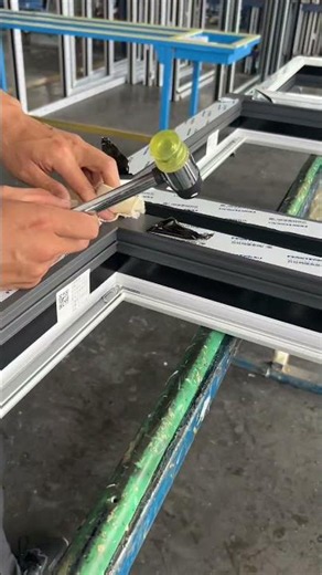 On-site production of aluminum doors and windows.