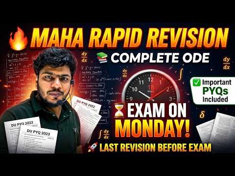 MAHA Rapid Revision of ODE | Maths Hons 2nd Sem DU | Complete Revision + PYQs Before Exam