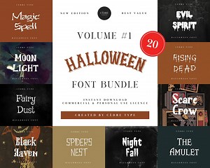 Halloween Font Bundle 1, Spooky Halloween Font OTF, Scary Halloween Fonts, Canva Fonts, Circuit Fonts, Distressed Dripping Fonts, Witch Font - Etsy