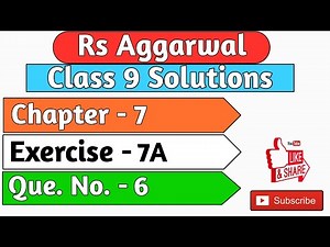 Rs Aggarwal Class 9 | Exercise 7a Question number 6 | Chapter 7 Lines and Angles | Md Sir Class 9