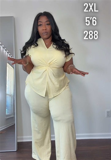 Curvy Woman Matching Set Outfit: Classy Two-Piece for Belly Coverage
