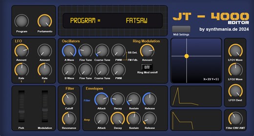 Free Patch Editor For The Behringer JT-4000 Micro Synthesizer
