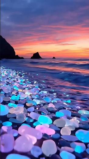Magical Glowing Beach at Sunset 🌅✨ | Relaxing 4K Nature Visual #shorts