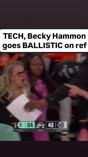 😱 TECH, Becky Hammon BALLISTIC on ref! Las Vegas Aces vs New York Liberty WNBA womens basketball NBA
