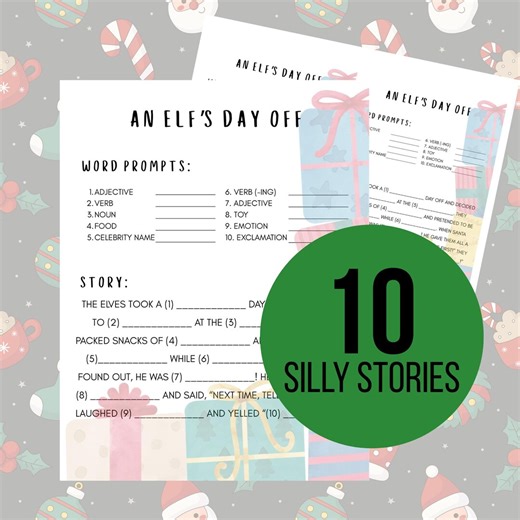 Christmas Silly Stories Game – Holiday Mad Libs, Kids & Adults (printable) - Etsy