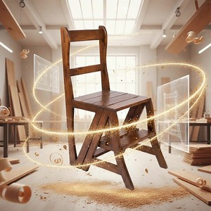 27 306 369] ✨ Multifonction & élégance 🪑Chaise pliante qui se transforme en escabeau. Idéale pour les petits espaces. 🏠 Maison, bureau ou atelier ! Laivraison Gratuite 27 306 369 | Orthodream