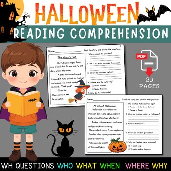 WH Questions Reading Comprehension Short Stories with Comprehension Questions