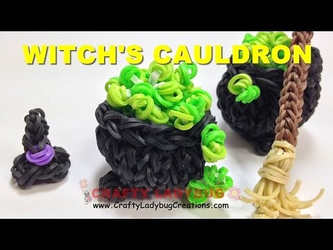 Rainbow Loom Band Pot of Gold ST Patricks Day or HALLOWEEN 3D WITCH CAULDRON Charm/Figure