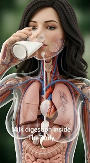 Milk Journey Inside the Human Body | 3D Animation #digestivesystem #milkbenefits