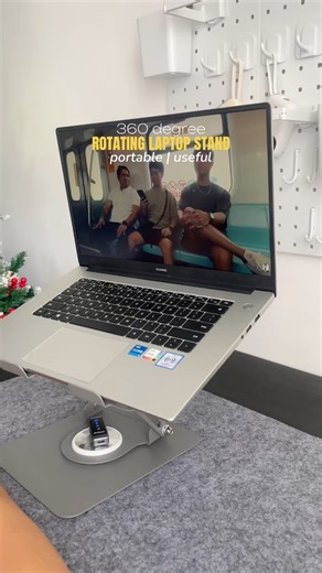 Spin your workspace into perfection! Elevate, rotate, and create with the 360° laptop stand. Link in comsec 👌🏻 | Julius Emano
