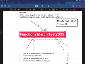 Parabolic Functions Test Preparation for Grade 12