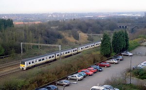 R8949. Up Class 321 arriving at Milton Keynes.