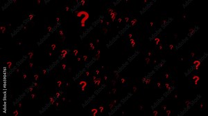 Question marks Animation moving on alpha channel black background, Animated question marks on black background, Question mark pop up animation, Question marks and confusion background Animation. vídeo de Stock