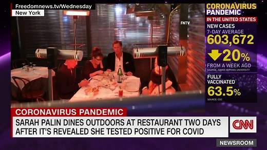 99K views · 1.7K reactions | CNN's Dr. Leana Wen reacts to video circulating on social media showing former Alaska Gov. Sarah Palin eating outdoors at a Manhattan restaurant while unvaccinated just a few days after testing positive for Covid-19. | CNN | Facebook
