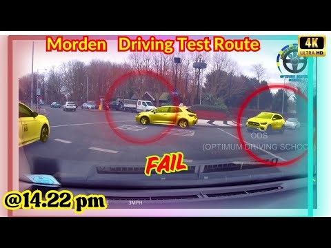 #morden driving test at 14.22 PM // Hazards are highlighted // FAIL //4K