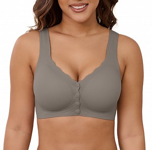 Daystry Front-close Bra Wirefree Shaping Bra Full Coverage Soft Light Comfort Breathable Bra for Women