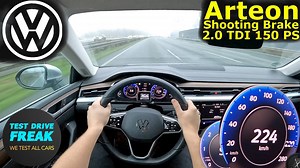 2024 VW Arteon 2.0 TDI shooting brake 150 PS 🚀 top speed POV + fuel consumption test