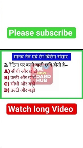 मानव नेत्र और रंग-बिरंगा संसार MCQ | Class 10 Science Chapter 11! Most Important Questions Human eye