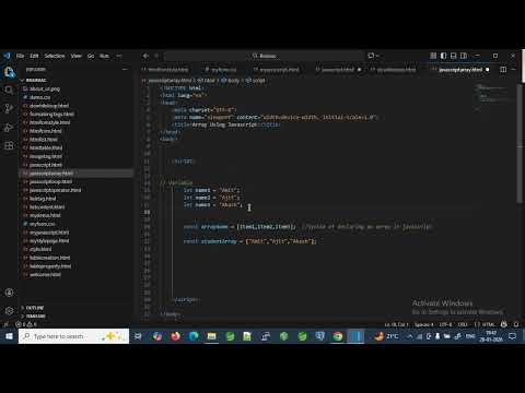 Javascript Tutorial : Array using JS