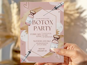 Editable Botox Spa Party Invite Flyer | Valentine's Day Tox Party | Botox Party Invitation | Girls Night | Bubbly and Syringes - Etsy