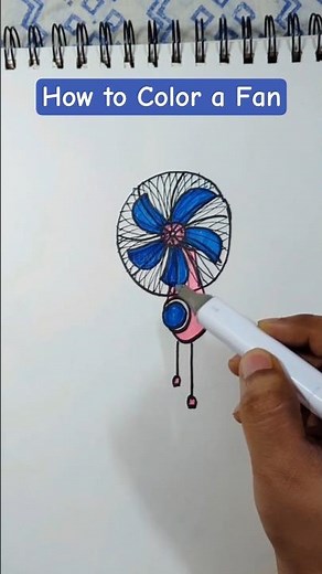 Learn how to Color a Fan #art #drawingtutorials #fan #wallfan