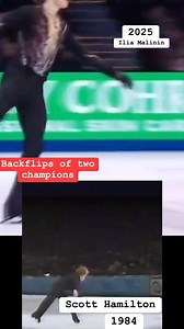 15K views · 424 reactions | 1984 versus 2025 backflips .Two champions ; Olympic Champion Scott Hamiton ,two-time World champion Ilia Malinin. #backflips #figureskating #legends #champions | Calaguas Squad | Facebook