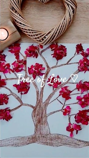 🌸 Easy to Маке Cherry Blossom Tree DIY 💗 Using Flower Petals #viral #petalart #flowerdiy #natureart