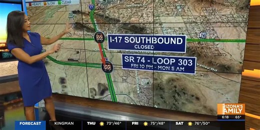 Drivers to be impacted by weekend I-17 closure in north Phoenix
