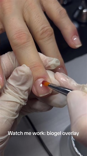 Watch me work: biogel overlay🤍 • I dont usually do biogel but i wanted to show you what i learned and how i apply biogel! • #beginnernailtech #vbeautypure #acrylicnails #biogelnails #biogel #nailsnailsnails #overlaynails #nailtech #montrealnailtech #montrealtiktok #montreal #montrealcanada #stleonard #quebec #dmtobookanappointment