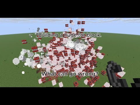 Building a huge tnt block in minecraft and blowing it up!