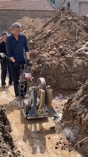 Compacting soil for a house foundation🏠