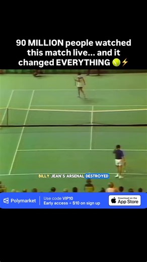 Viral Classics on Instagram: "@polymarket September 20, 1973. The Houston Astrodome. 29-year-old Billie Jean King vs. 55-year-old Bobby Riggs in the “Battle of the Sexes” 👑 Riggs had been trash-talking for MONTHS, claiming women’s tennis was inferior. King entered the arena like Cleopatra—carried on a throne by shirtless men while Riggs arrived in a rickshaw pulled by models called “Bobby’s Bosom Buddies” 💀 The stakes? Women’s credibility in sports. The prize money? $100,000 winner-take-all. K