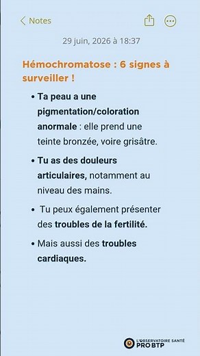 Hémochromatose : 6 signes à surveiller !