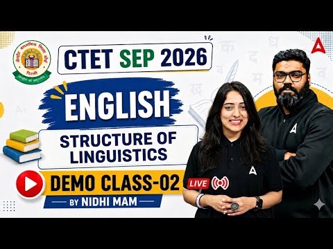 CTET 2026 English Demo Class | CTET English Structure Of Linguistics | By Nidhi Arora