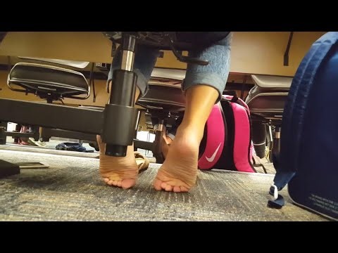 Candid student shoeplay